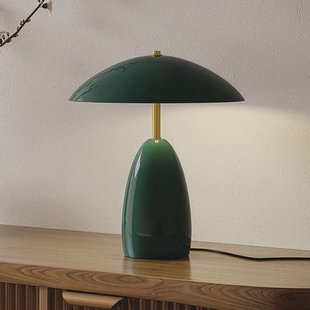 Poppy LED tafellamp, groen, hoogte 35 cm, metaal, dimbaar - Elstead - Woonkamer - Vintage / Retro - Aluminium - 1 lamp