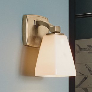Marant wandlamp, lichtbrons/opaal, hoogte 24 cm IP44 - KICHLER - Badkamer - Modern - Metaal - Hoekig