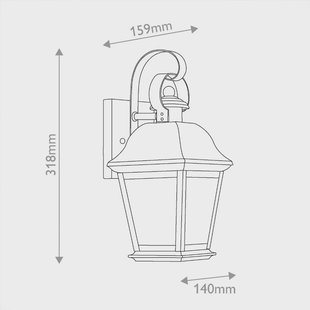 KICHLER Buitenwandlamp Mount Vernon, zwart, hoogte 32 cm, metaal, IP44