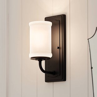 KICHLER Wandlamp Vetivene, zwart, hoogte 31 cm, metaal, IP44 G9-LED