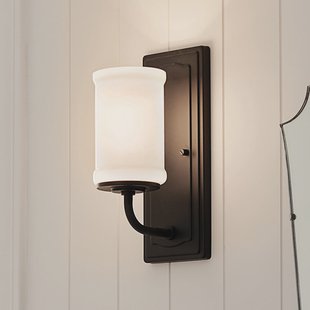 Vetivene wandlamp, zwart, hoogte 31 cm, IP44, G9-LED - KICHLER - Badkamer - Metaal - 1 lamp