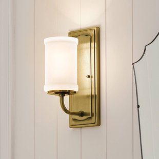 KICHLER Wandlamp Vetivene, messing, hoogte 31 cm, metaal, IP44 G9-LED