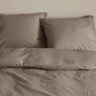 NOUS Living katoenen lits-jumeaux dekbedovertrek 240x220 cm - taupe