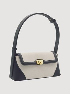 Handtas Vanilla met leren details