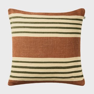 Chhatwal & Jonsson Aria kussenhoes Apricot orange-cactus green, 50x50 cm