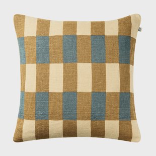 Chhatwal & Jonsson Marari kussenhoes Khaki-Heaven Blue, 50x50 cm