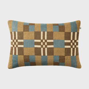 Chhatwal & Jonsson Ravi kussenhoes Khaki-Heaven Blue-Taupe, 40x60 cm