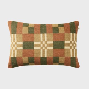 Chhatwal & Jonsson Ravi kussenhoes Apricot Orange-Cactus Green-Khaki, 40x60 cm
