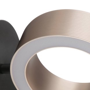 Brilliant LED wandlamp Axion, zwart/bruin, hoogte 20 cm, dimbaar.