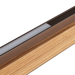 Brilliant LED hanglamp Arviso, eiken, lengte 127 cm, dimbaar.