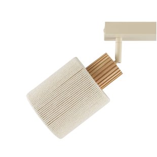 Brilliant Plafondlamp Arlo, beige, textiel, lengte 62 cm, 2-lamps