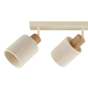 Brilliant Plafondlamp Arlo, beige, textiel, lengte 69 cm, 3-lamps