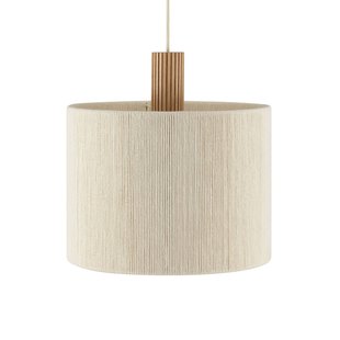 Brilliant Hanglamp Arlo, beige, textiel/hout, Ø 35 cm, 1-lamp