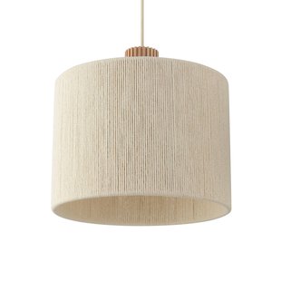 Brilliant Hanglamp Arlo, beige, textiel, lengte 120 cm, 3-lamps