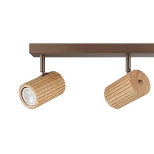 Brilliant Plafondlamp Lakewood, hout, lengte 78 cm, 4-lamps