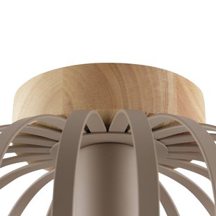 Brilliant Plafondlamp NORDIC CAGE, taupe, hout, Ø 25 cm, E27