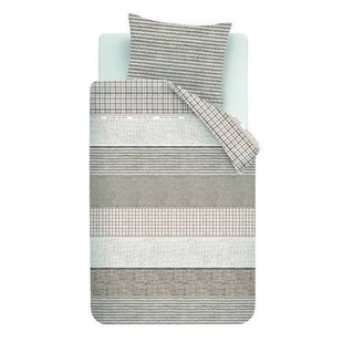 Riviera Maison katoenen gestreepte 1-persoons dekbedovertrek 140x220 cm - zand