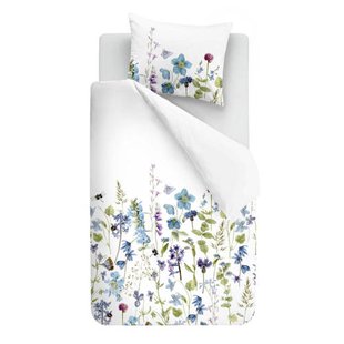 Marjolein Bastin katoenen gebloemd 1-persoons dekbedovertrek 140x220 cm - blauw