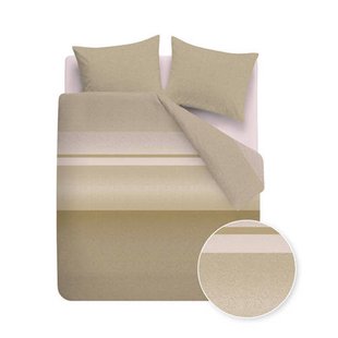 Beddinghouse katoenen gestreepte lits-jumeaux dekbedovertrek 240x220 cm - goud