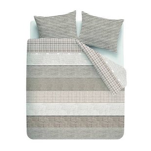 Riviera Maison katoenen gestreept lits-jumeaux dekbedovertrek 240x220 cm - zand