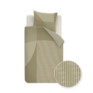 Beddinghouse flanellen grafische 1-persoons dekbedovertrek 140x220 cm - naturel