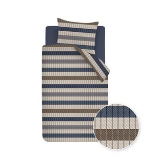 Beddinghouse flanellen grafische 1-persoons dekbedovertrek 140x220 cm - blauw
