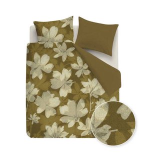 Beddinghouse velours gebloemd lits-jumeaux dekbedovertrek 240x220 cm - goud