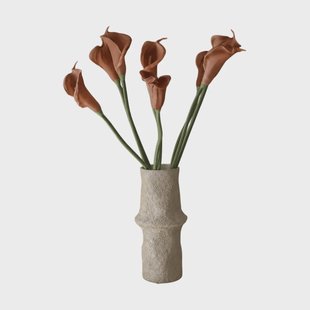 Botané calla lelie kunstboeket bruin, 62 cm, 8 stuks