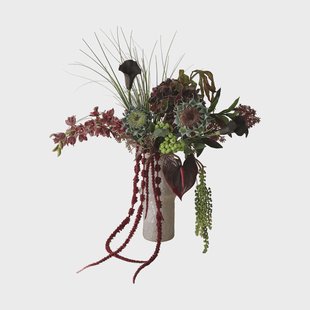 Botané Woodland Nocturne kunstboeket Calla-anthurium-hortensia-herfstzonnebloem, 112 cm, 14 st