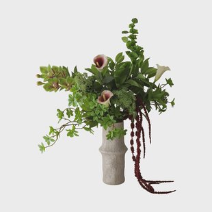 Botané Wild Grove kunstboeket Calla-cymbidiumorchidee-wilde peen, 112 cm, 16 st