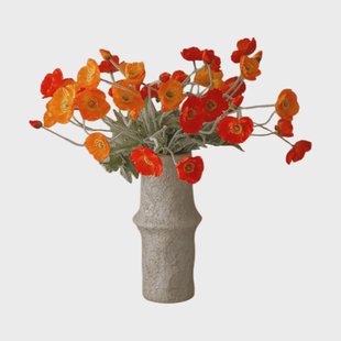 Botané Poppy Sunset kunstboeket Vallmo, 56 cm, 11 stuks