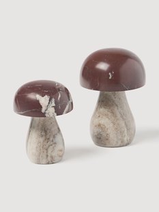 Decoratieve paddestoelen Sadie van marmer, 2-delig