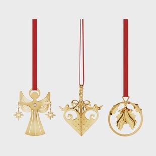 Georg Jensen kerstmobielset miniatuur 2026 Goud, 3-delig