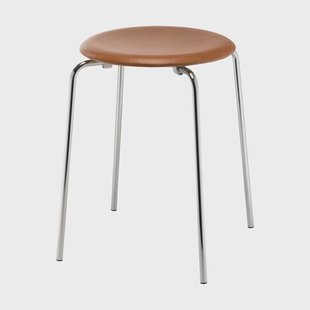 Fritz Hansen Dot leren kruk Essential walnut-chrome