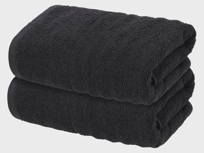 LIVARNO Set van 2 handdoeken, 50 x 100 cm, 500 g/m² (Zwart)