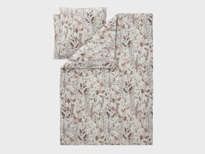 LIVARNO Polyester satijn dekbedovertrek 200 x 200 cm, 2-persoons (Bladeren)