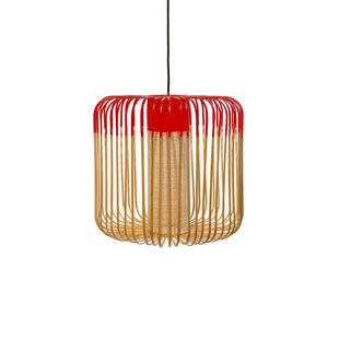Bamboo M hanglamp, rood, Ø 45 cm - Forestier - Eetkamer - Designer - Bamboe - 1 lamp