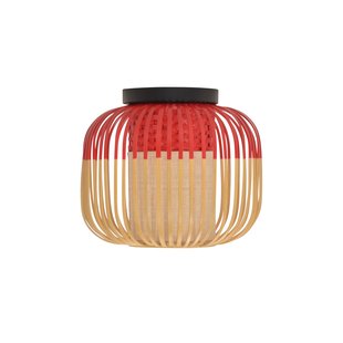 Bamboo XS plafondlamp, rood, Ø 27 cm - Forestier - Gang / Hal - Designer - Bamboe - 1 lamp