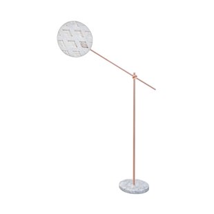 Chanpen M vloerlamp, koper/wit, H 170 cm - Forestier - Woonkamer - Designer - 1 lamp