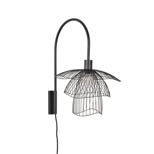 Papillon XS wandlamp, zwart, metaal, E14 - Forestier - Woonkamer - Designer - 1 lamp