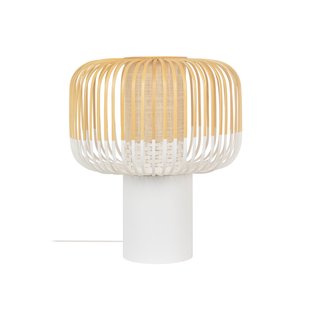 Bamboo L tafellamp, wit, hoogte 40 cm, E27 - Forestier - Woonkamer - Designer - Bamboe - 1 lamp