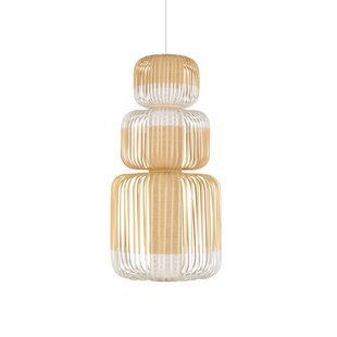 Bamboo Totem hanglamp, wit, hoogte 89,4 cm - Forestier - Woonkamer - Designer - Bamboe - Meerdere lampen