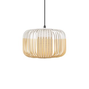Bamboo Outdoor S hanglamp, wit, IP44, E27 - Forestier - Terras - Designer - Bamboe - 1 lamp