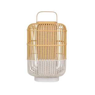 Bamboo Square L tafellamp, wit, hoogte 65,5 cm - Forestier - Woonkamer - Designer - Bamboe - 1 lamp