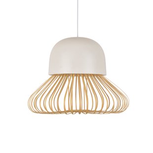 Anemos L hanglamp, wit, Ø 55 cm - Forestier - Eetkamer - Designer - Bamboe - 1 lamp