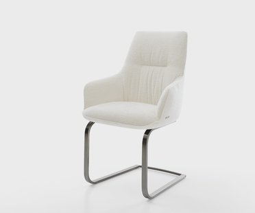 DELIFE Sledemodel Zelia-Flex met armleuning bouclé zacht beige sledemodel vlak grafiet pocketveer kern