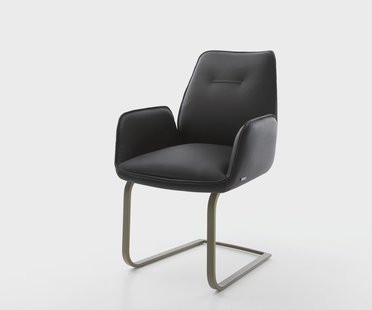 DELIFE Sledemodel Zoa-Flex echt leer zwart sledemodel vlak afwerking met titanium