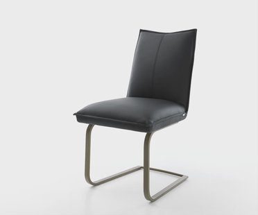 DELIFE Sledemodel Lelio-Flex echt leer zwart sledemodel vlak afwerking met titanium pocketveer kern