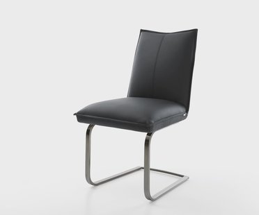 DELIFE Sledemodel Lelio-Flex echt leer zwart sledemodel vlak grafiet pocketveer kern