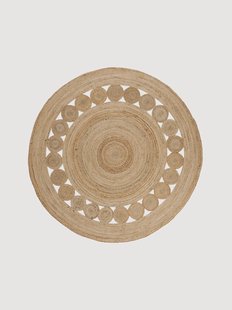 Rond laagpolig juten vloerkleed Natural Fibers